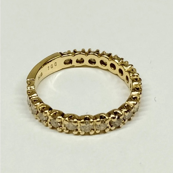 Dazzling natural 1 Ct diamonds champagne colors on 18k YG Ring size 5 - Picture 12 of 17